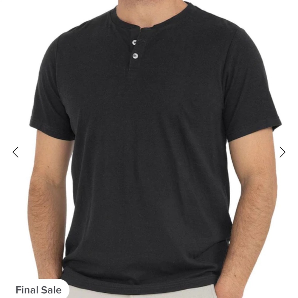 Free Fly Bamboo Heritage Short Sleeve Henley - Black - XL
